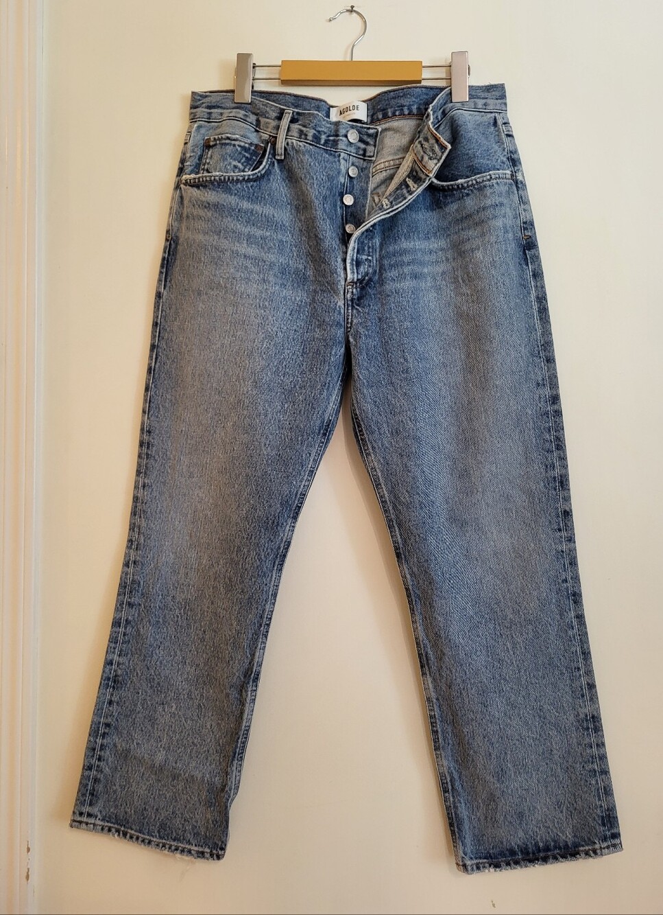 Agolde Ripley Straight Leg Ankle Jeans in Blue Wash